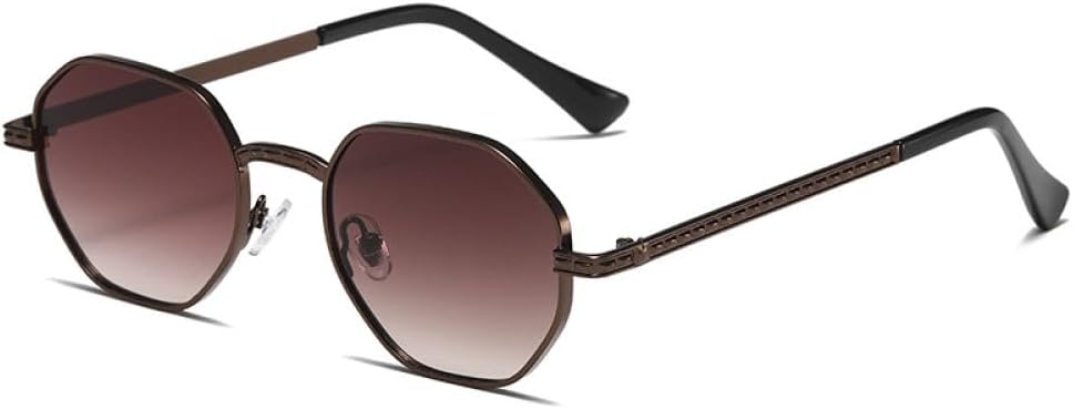 

Многоугольные шестиугольные градиентные солнцезащитные очки в стиле заката. Металлические модные солнцезащитные очки. Солнцезащитные очки в стиле ретро для мужчин и женщин MTZJH, C5