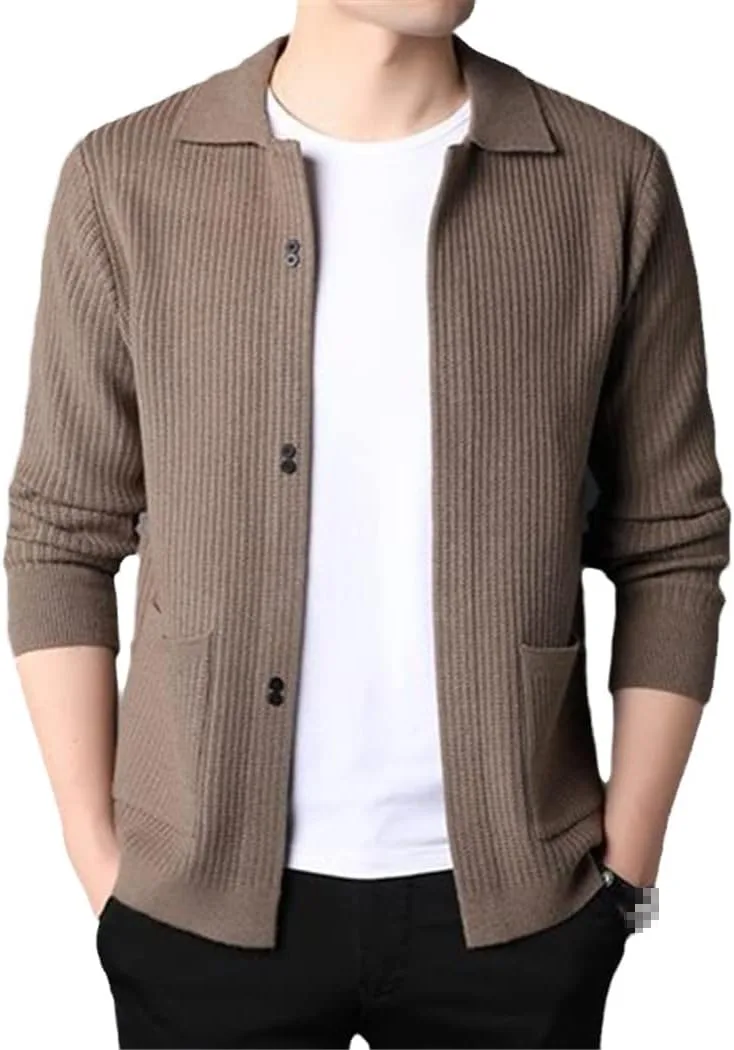 

Кардиган мужской тонкий вязаный свободного кроя YTR6TW