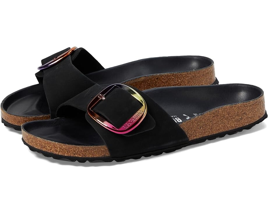 

Сандалии Birkenstock Madrid Big Buckle Iridescent, черный