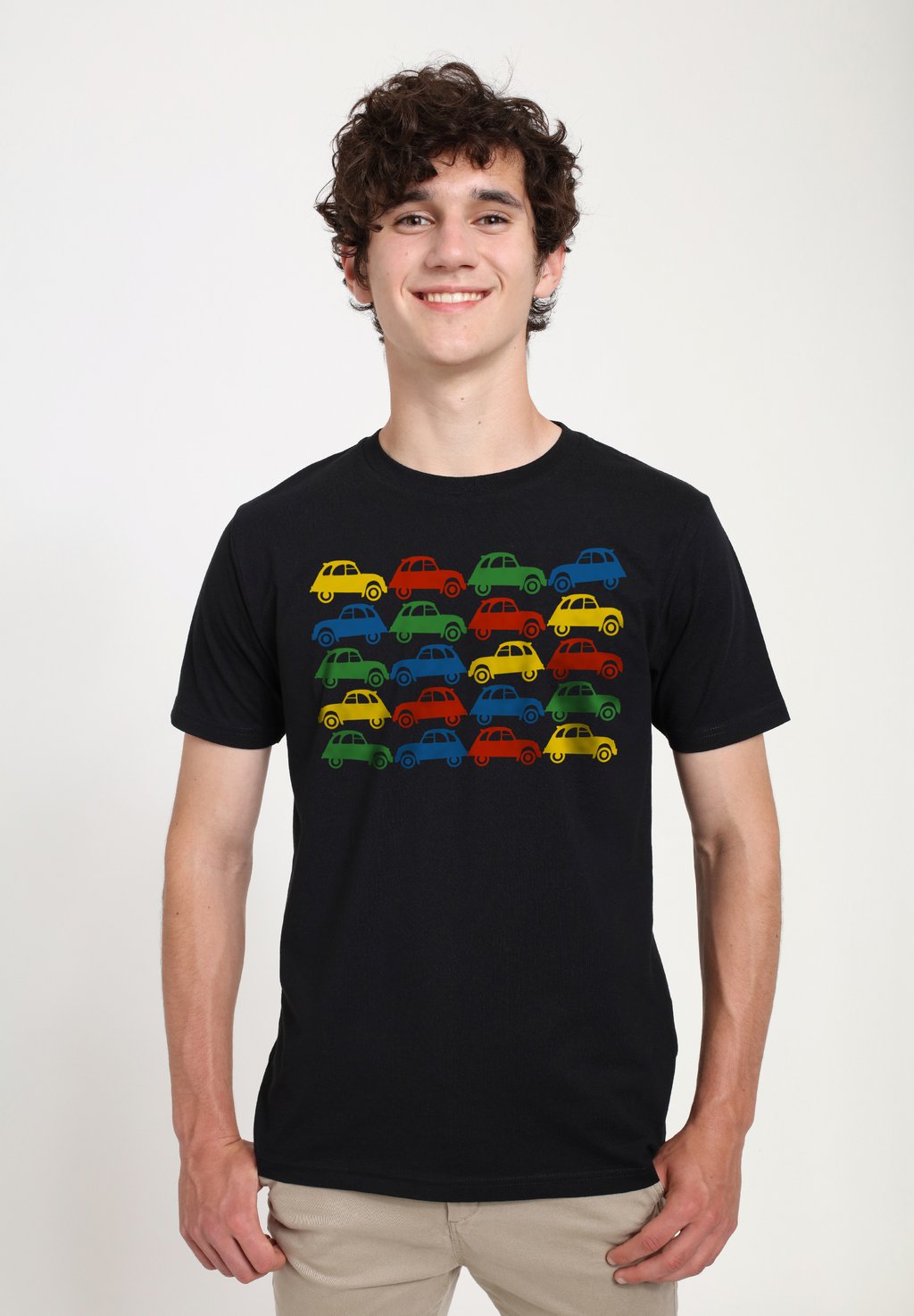

Футболка с принтом CITROEN 2CV VINTAGE MULTI COLOUR PATTERN Henry Tiger, черный