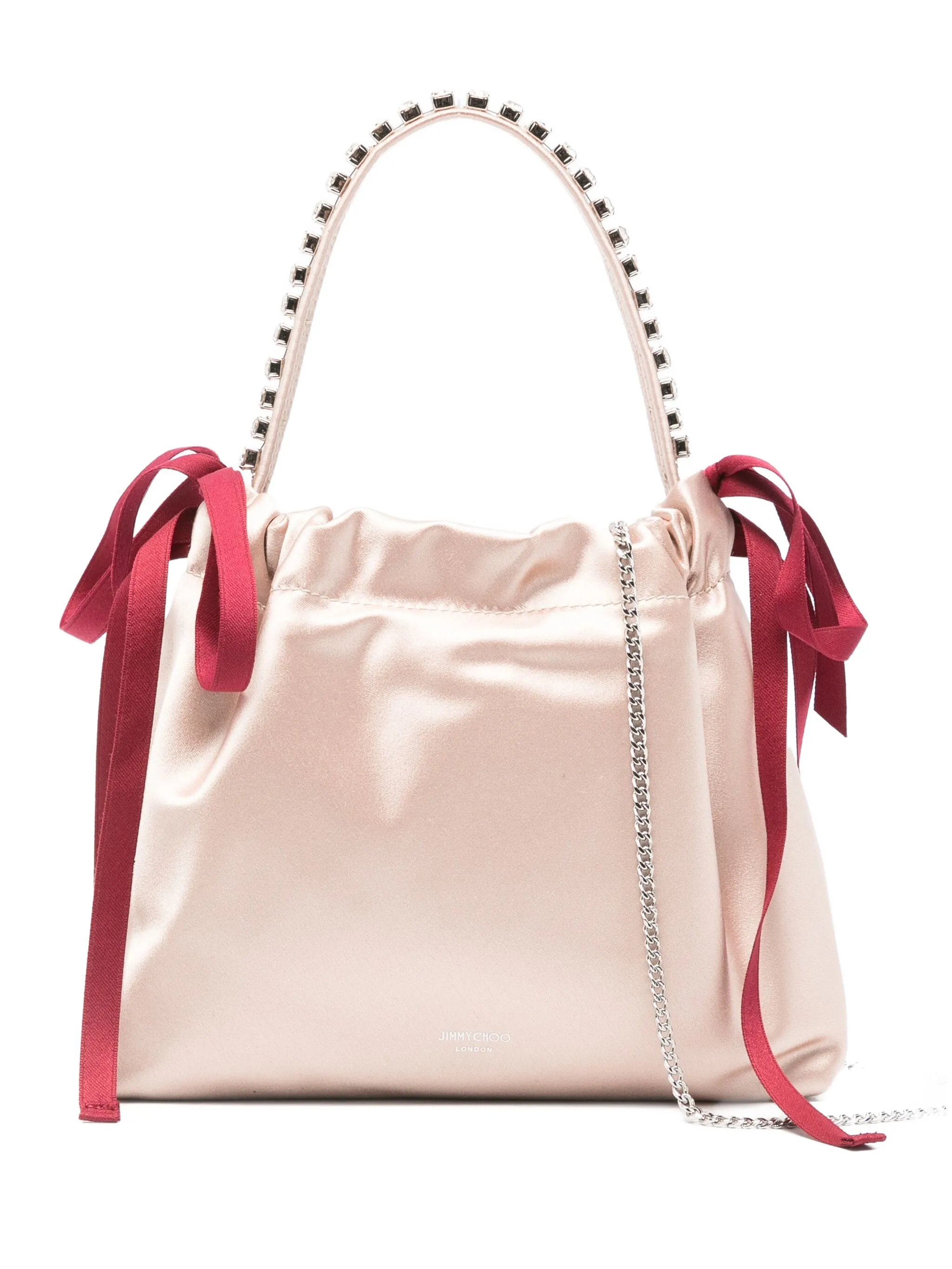 

Мини-сумка с кулиской и кристаллами Jimmy Choo, розовый