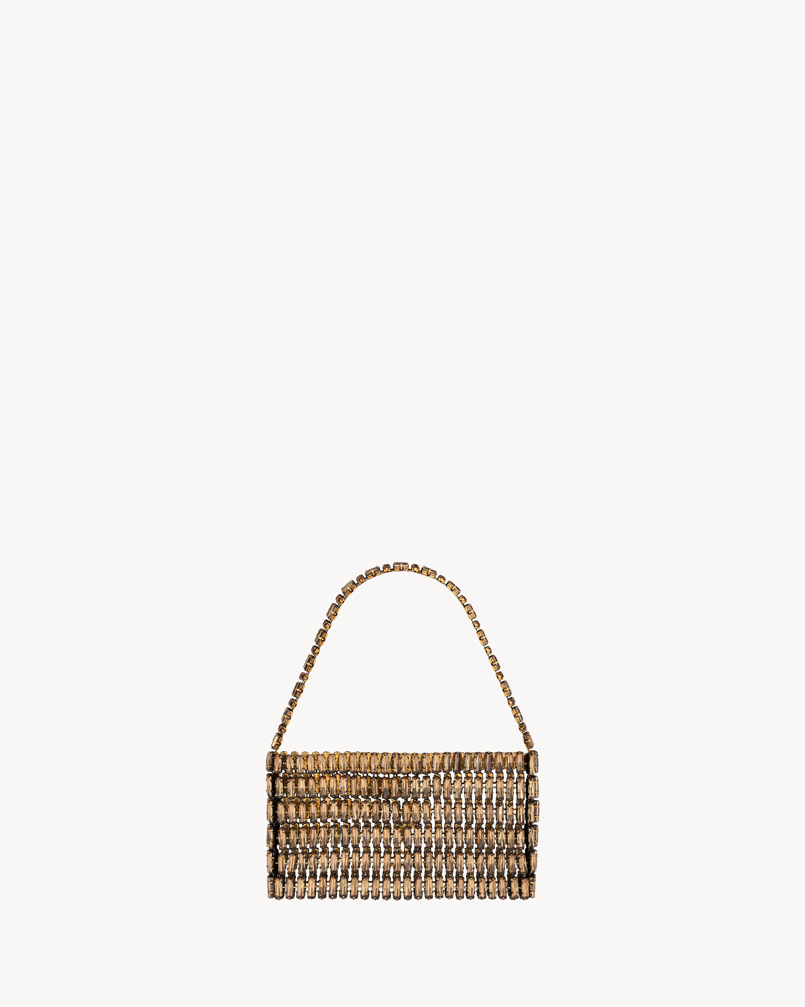 Вечерняя сумка, украшенная кристаллами Saint Laurent, коричневый — фото 2