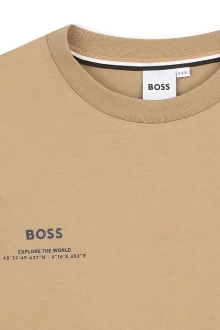 Футболка детская хлопок BOSS, зеленый — фото 4