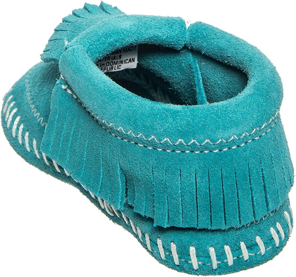 Детские пинетки Minnesota для девочек Riley Moccasin - 1166 Minnetonka, Turquoise — фото 2