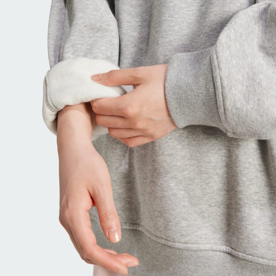 Свитшот Adidas Originals Essentials Fleece Long Oversized Crew, светло-серый — фото 4