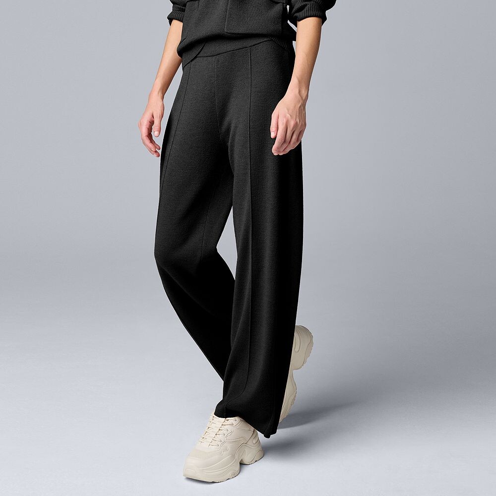 

Женские брюки-свитер прямого кроя Simply Vera Vera Wang, черный