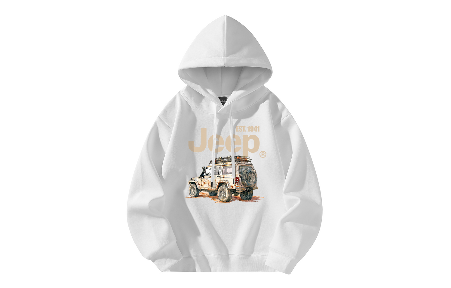 

Толстовка Unisex Hooded Moderate Heavyweight Jeep, белый