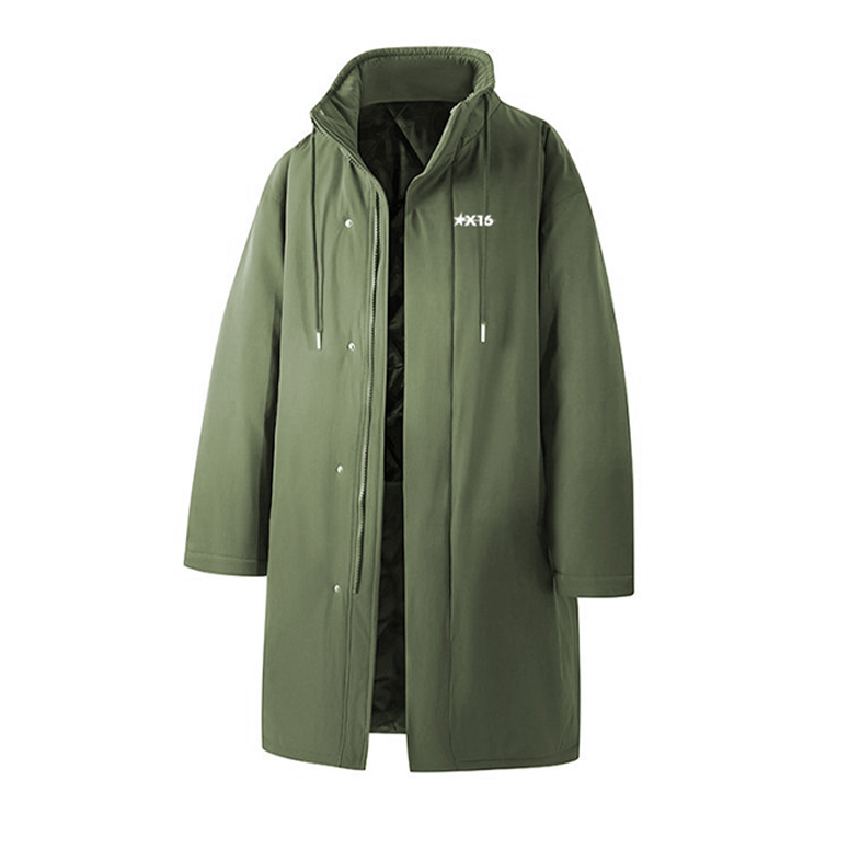 

Пальто Unisex Stand Collar Thickened X1617, темно-olive coat