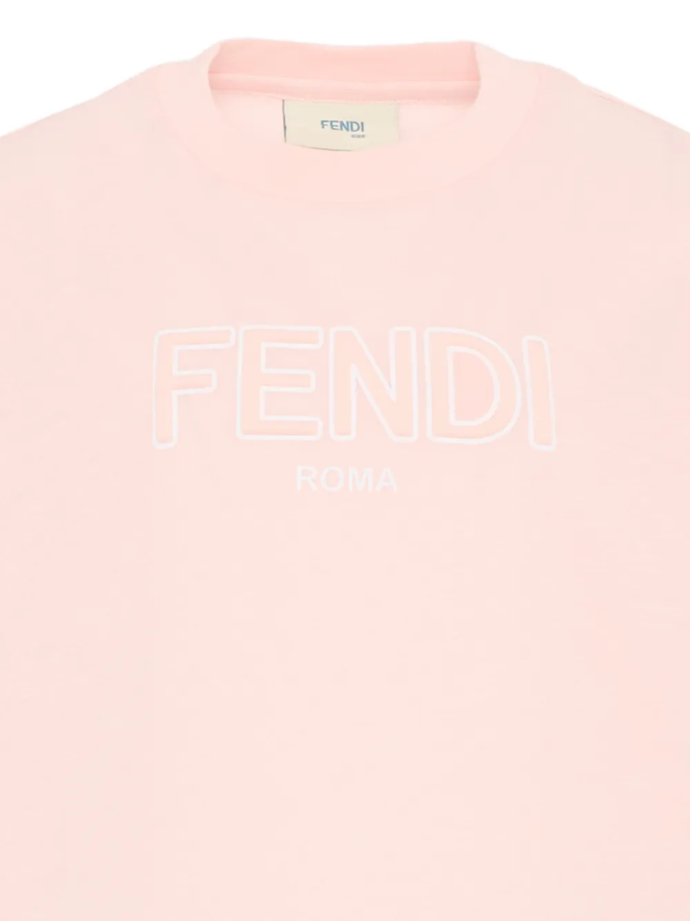 Футболка с короткими рукавами и логотипом Fendi Kids, розовый — фото 3