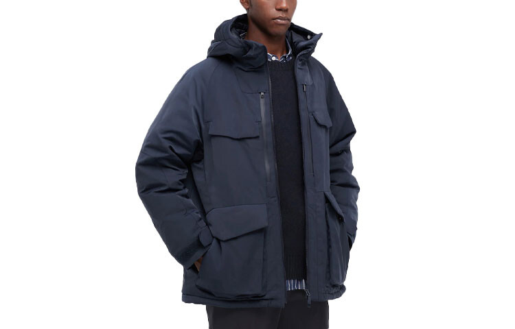 Мужской пуховик UNIQLO White Mountaineering Hybrid, 69 темно-синий — фото 3