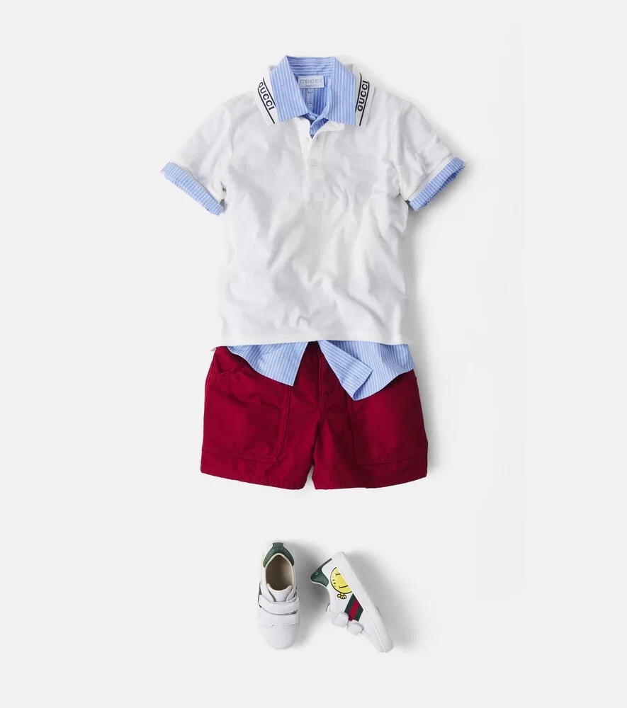 Кожаные кроссовки Mr Men Little Miss Gucci Kids, белый — фото 2