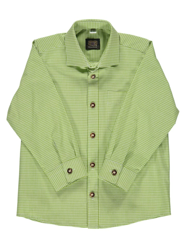 

Детская традиционная рубашка Preva ярко-зеленого цвета OS-Trachten