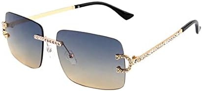 

Солнцезащитные очки с алмазной огранкой для женщин, без оправы, с кристальными блестками, женские солнцезащитные очки с градиентным переходом цвета для мужчин MTZJH, A04