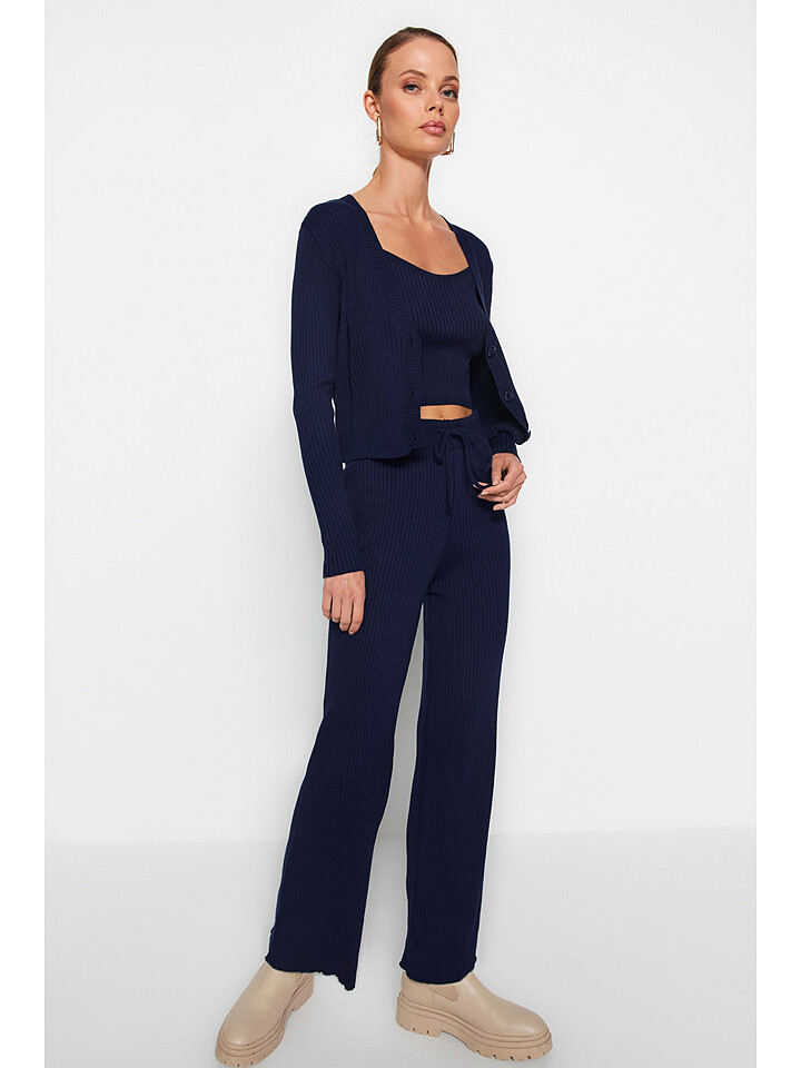 

Рубашка trendyol 3tlg. Outfit, темно-синий