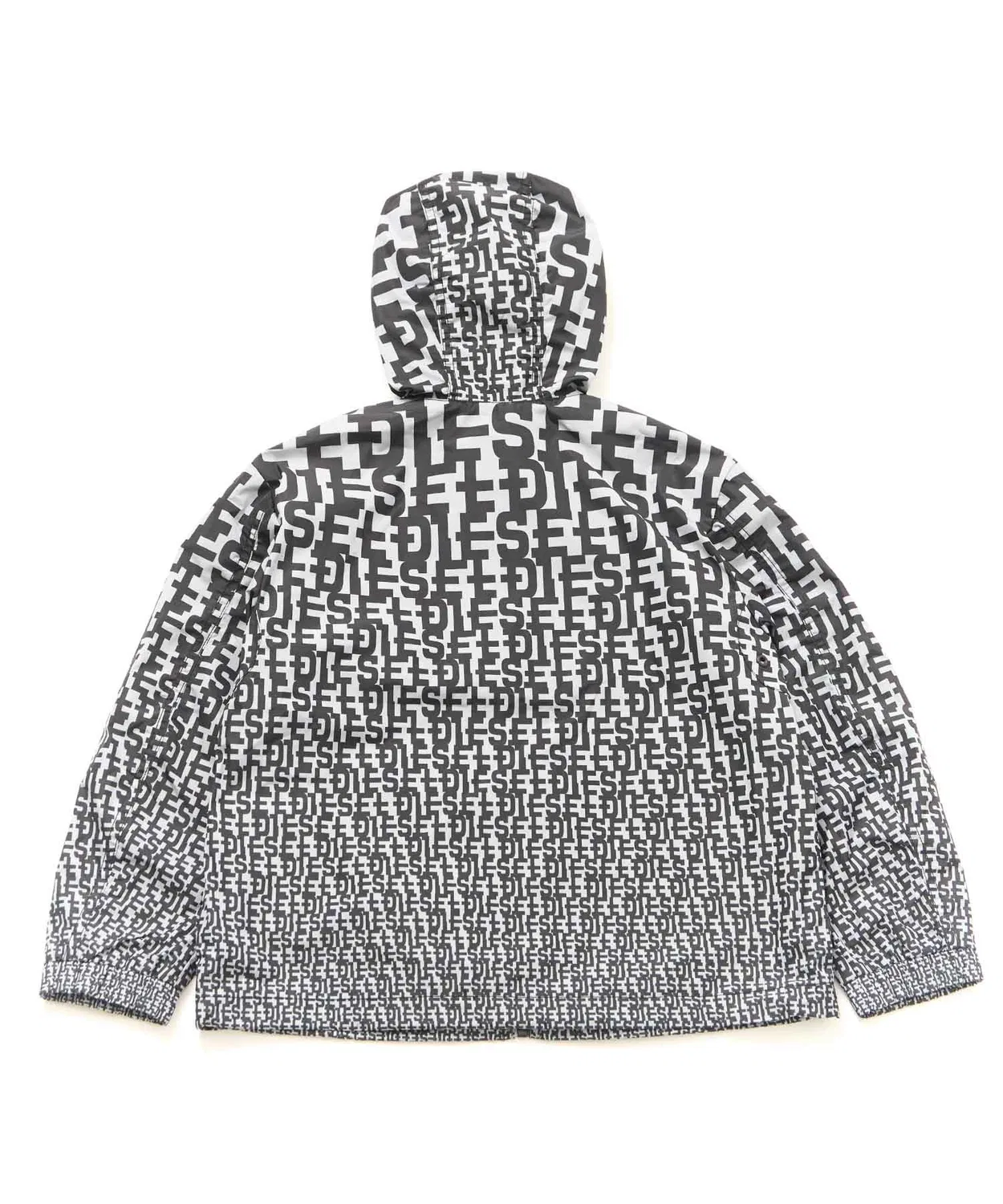 Детская куртка Diesel с принтом бренда, на молнии, полиэстер, чёрный — фото 2