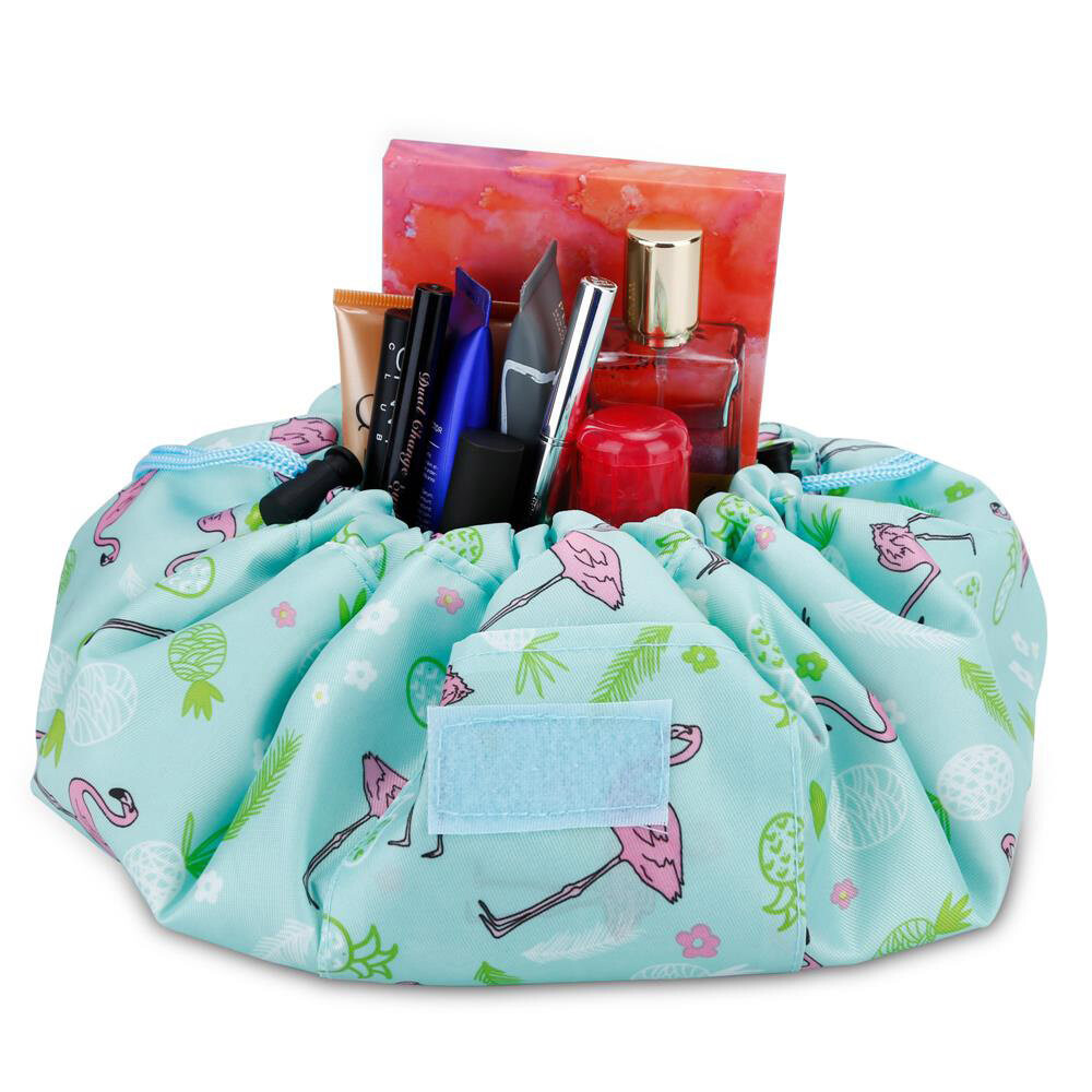 Intirilife, Косметичка Round One Step на шнурке, Rosa Flamingo Green, цвет розовый — фото 3