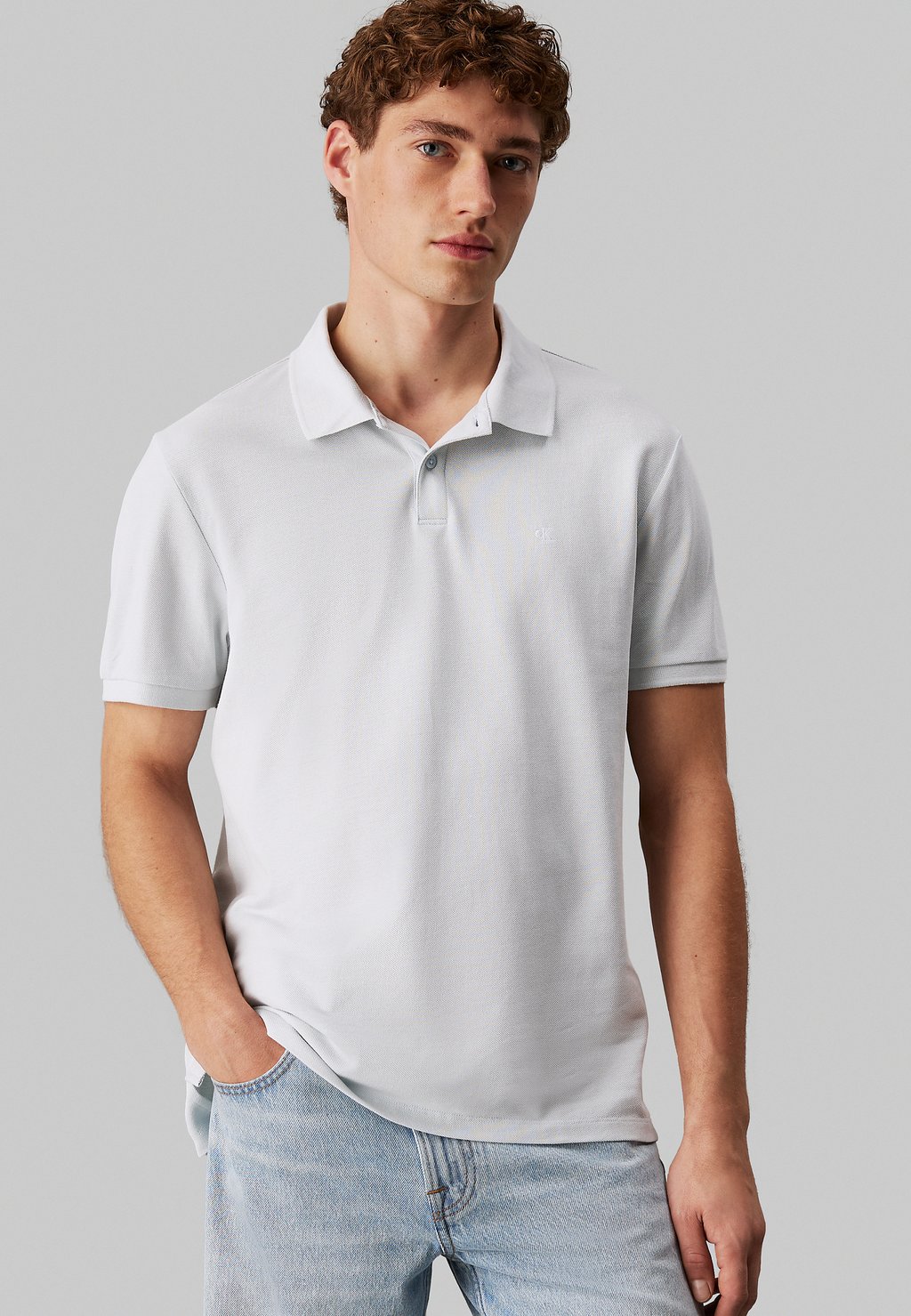 

Рубашка поло Calvin Klein Jeans, светло-серый
