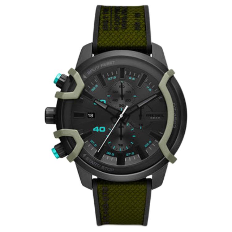 

DIESEL Часы Cow Demon King Collection Wrist Watch Quartz Movement Nylon Strap Black Dial Unisex DZ4563, Cool Black Watch Dial