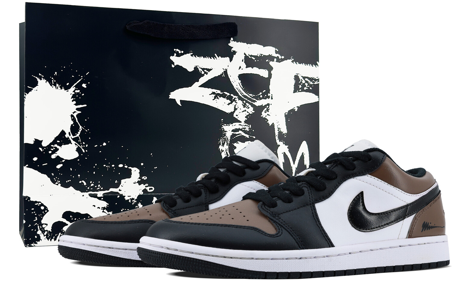 

Кроссовки Air Jordan 1 Vintage Basketball Shoes Men Low-top Black/Brown, коричневый