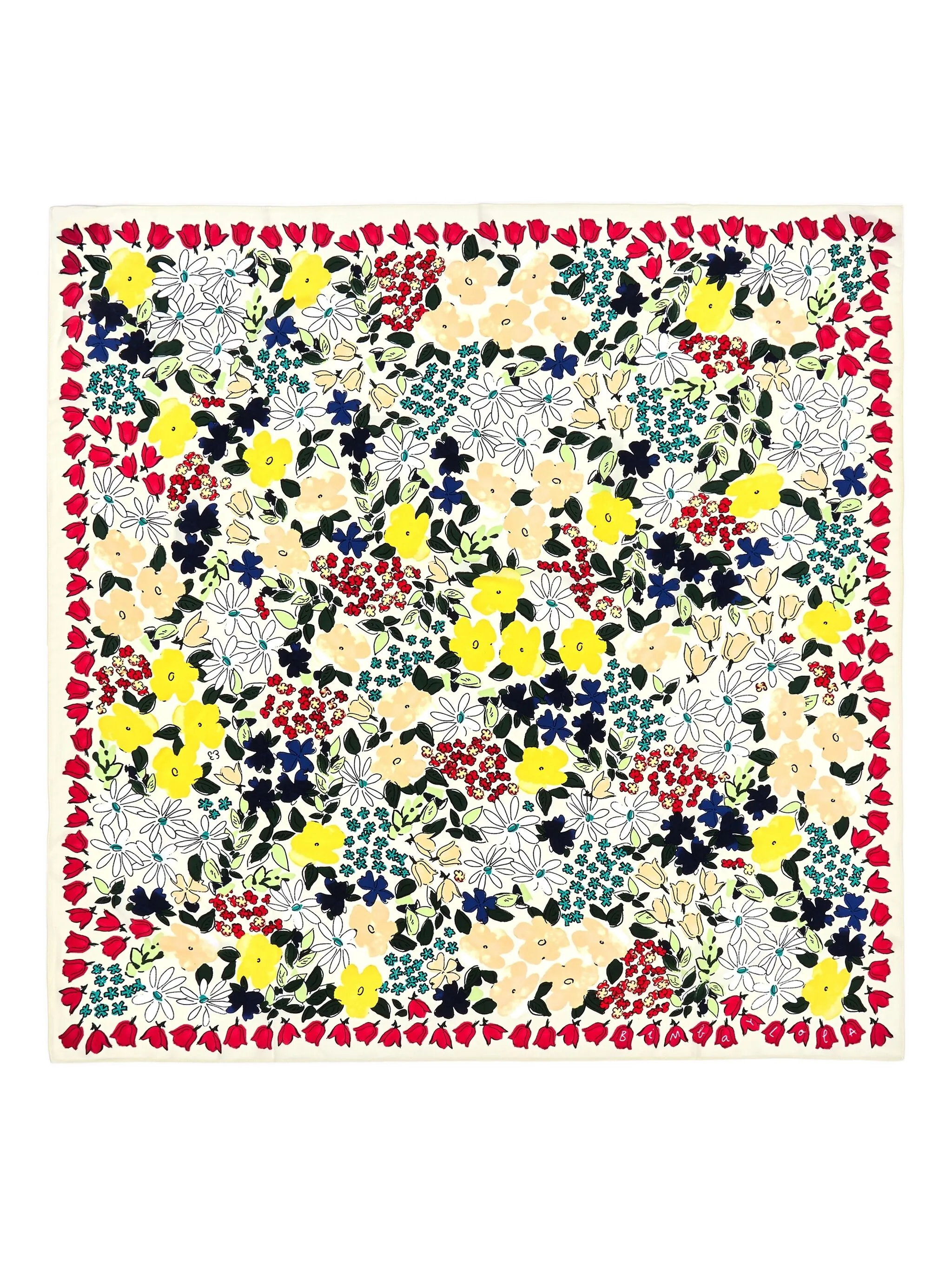 

Платок с цветочным принтом Bimba Y Lola, белый