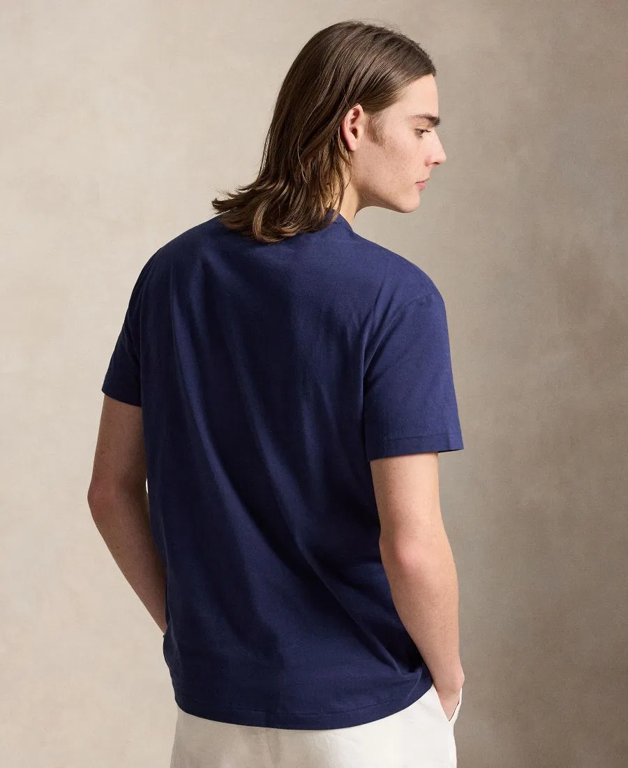 Мужская футболка с коротким рукавом и графическим принтом Polo Ralph Lauren, темно-синий — фото 4