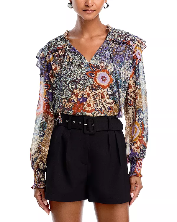 

Топ в стиле бохо с оборками - эксклюзив Aqua, мультиколор