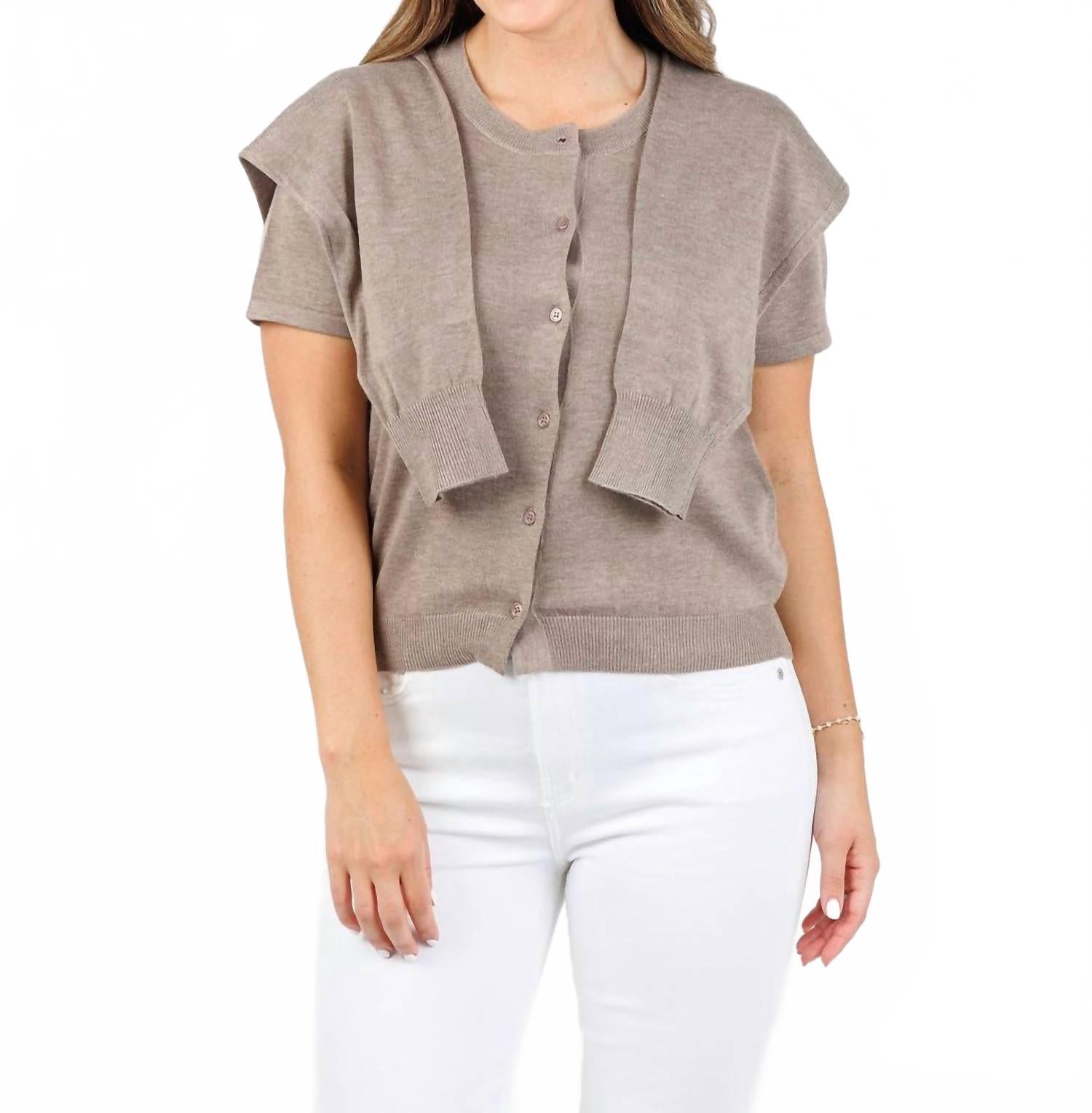 

Женский свитер Genna в цвете серо-коричневый Suncoo, серо-коричневый