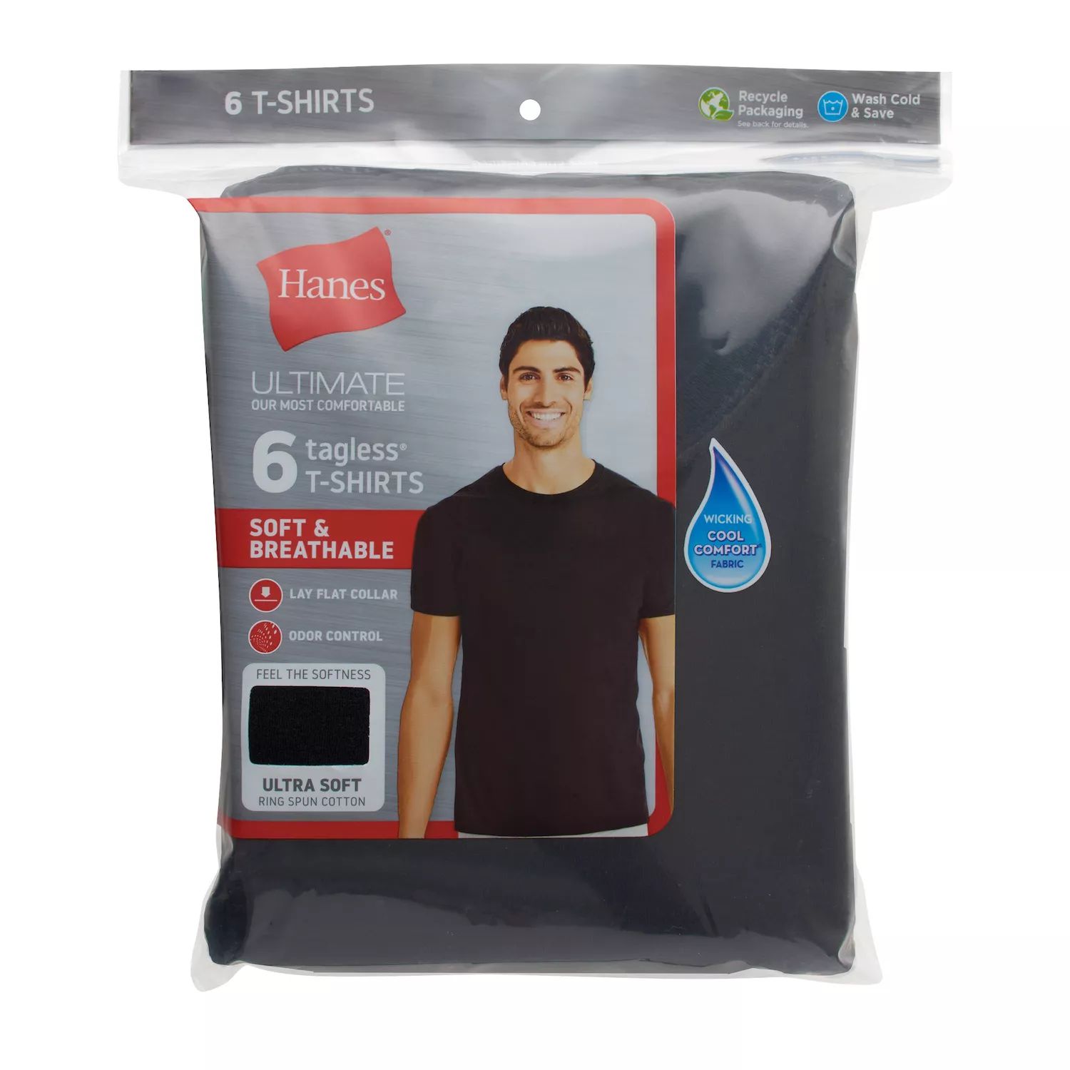 

Мужские футболки Hanes Ultimate ComfortSoft, 6 пар