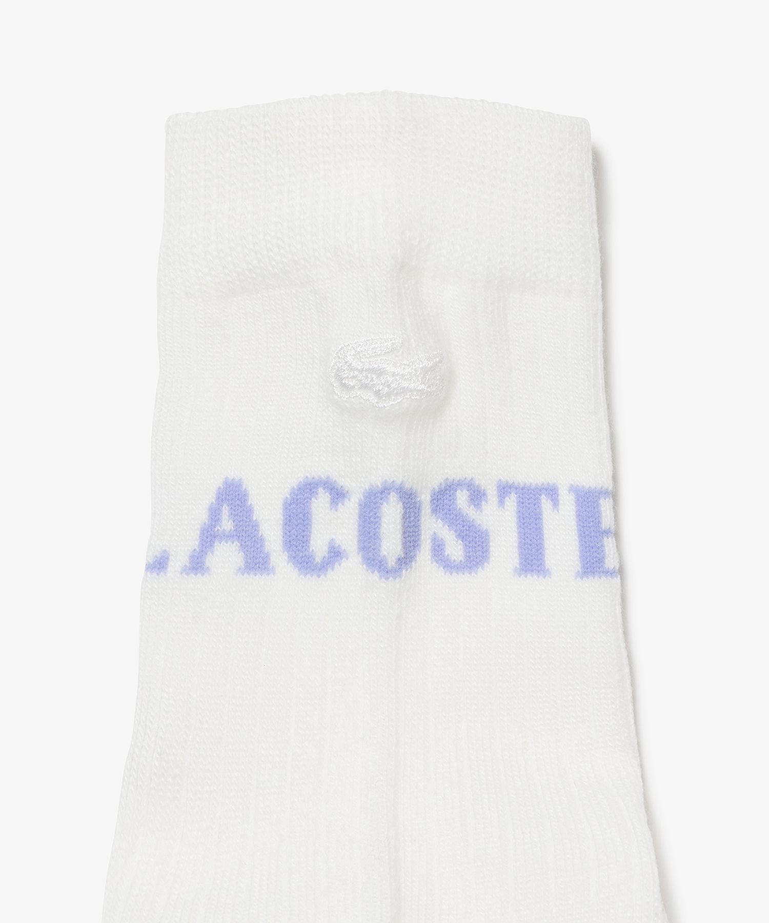 Носки женские LACOSTE жаккардовые с логотипом, белые — фото 3