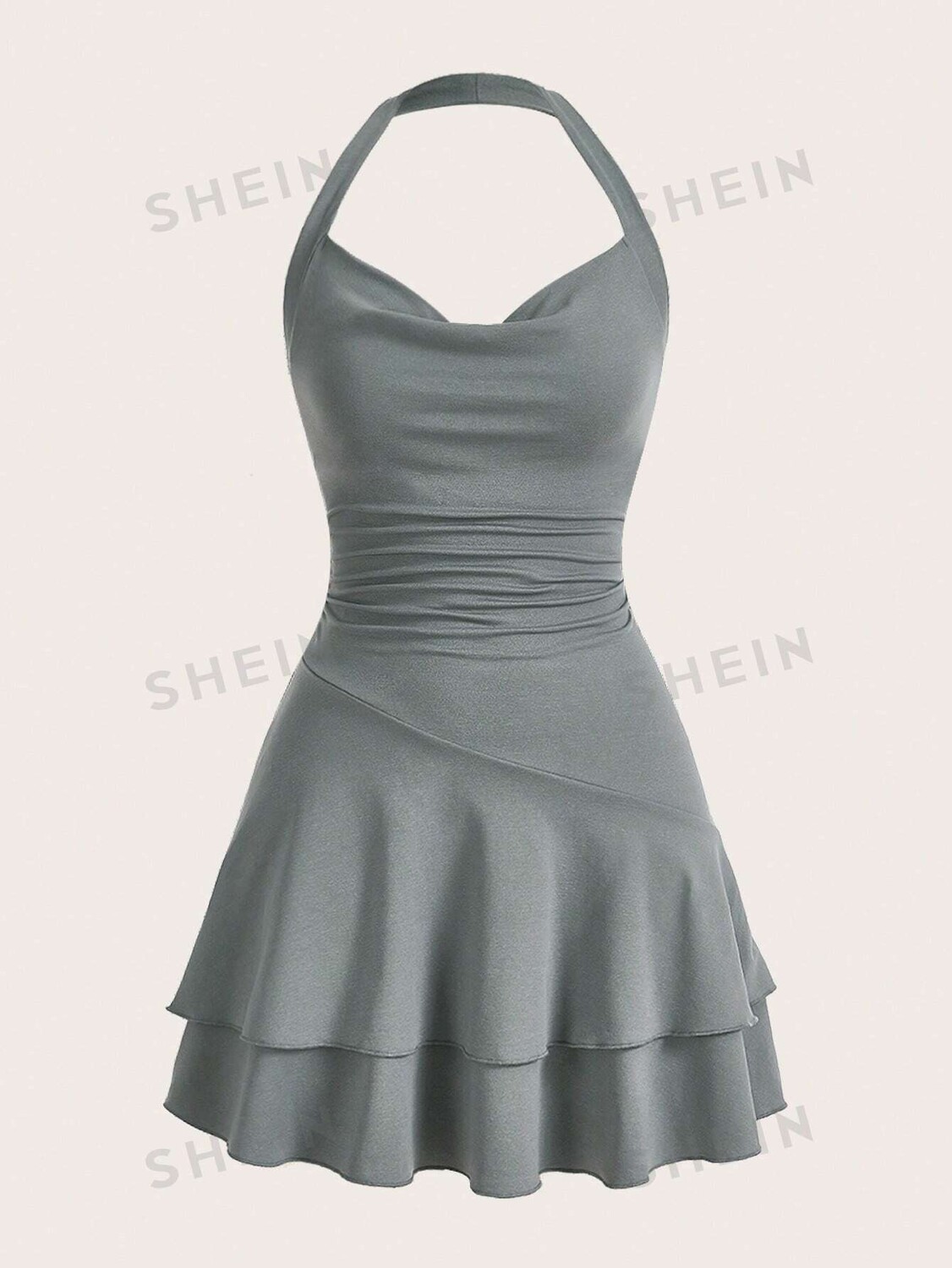 

Платье женское Shein Mod с бретелькой на шее, серый