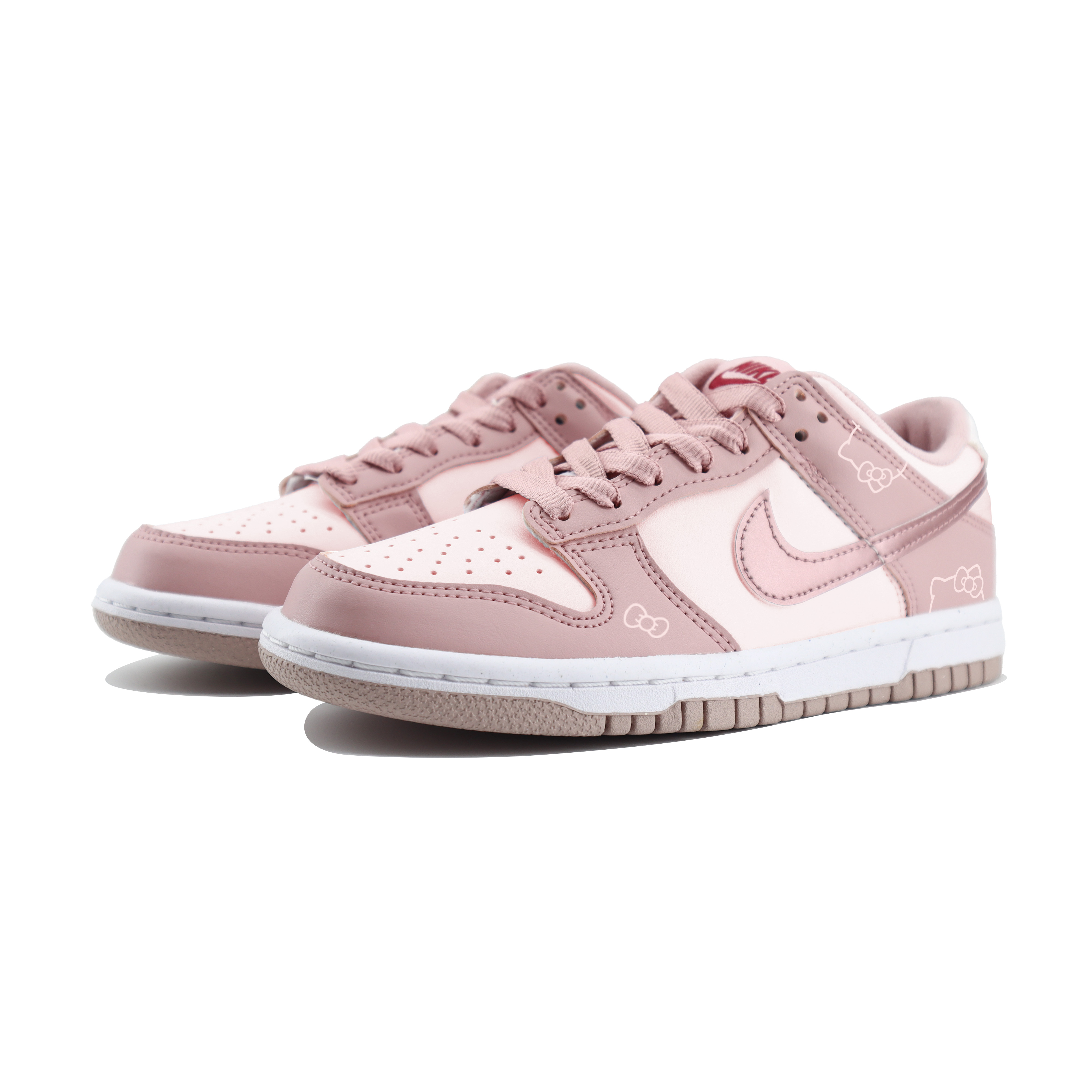 Nike Детские кроссовки для скейтбординга Dunk Pink Velvet с нескользящей подошвой, износостойкие, вишнево-розовые, для подростков — фото 3