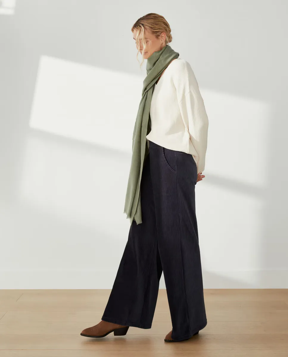 

Женские вельветовые брюки палаццо Southern Cotton, цвет Plomo