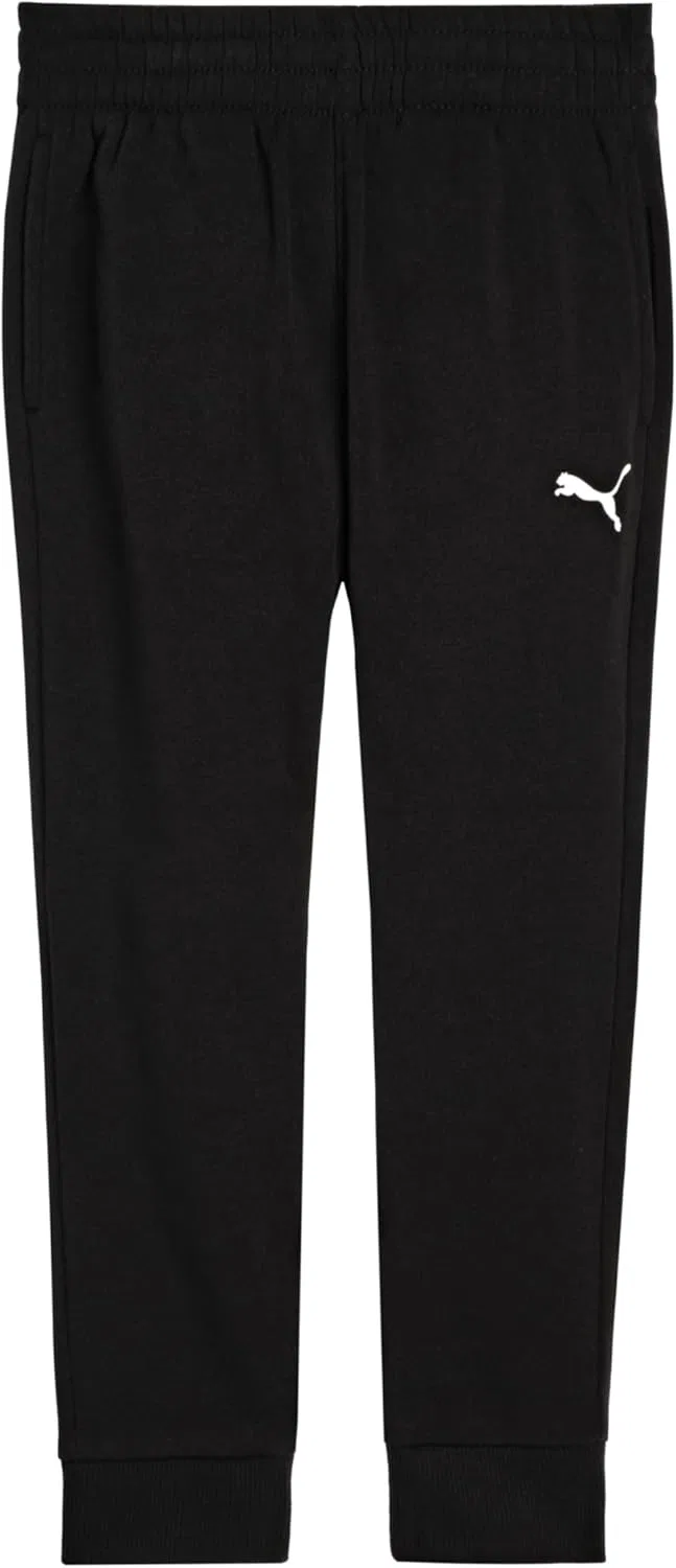 Детские спортивные брюки Puma Essential Basics из флиса с логотипом, эластичным поясом и боковыми карманами, Puma Black