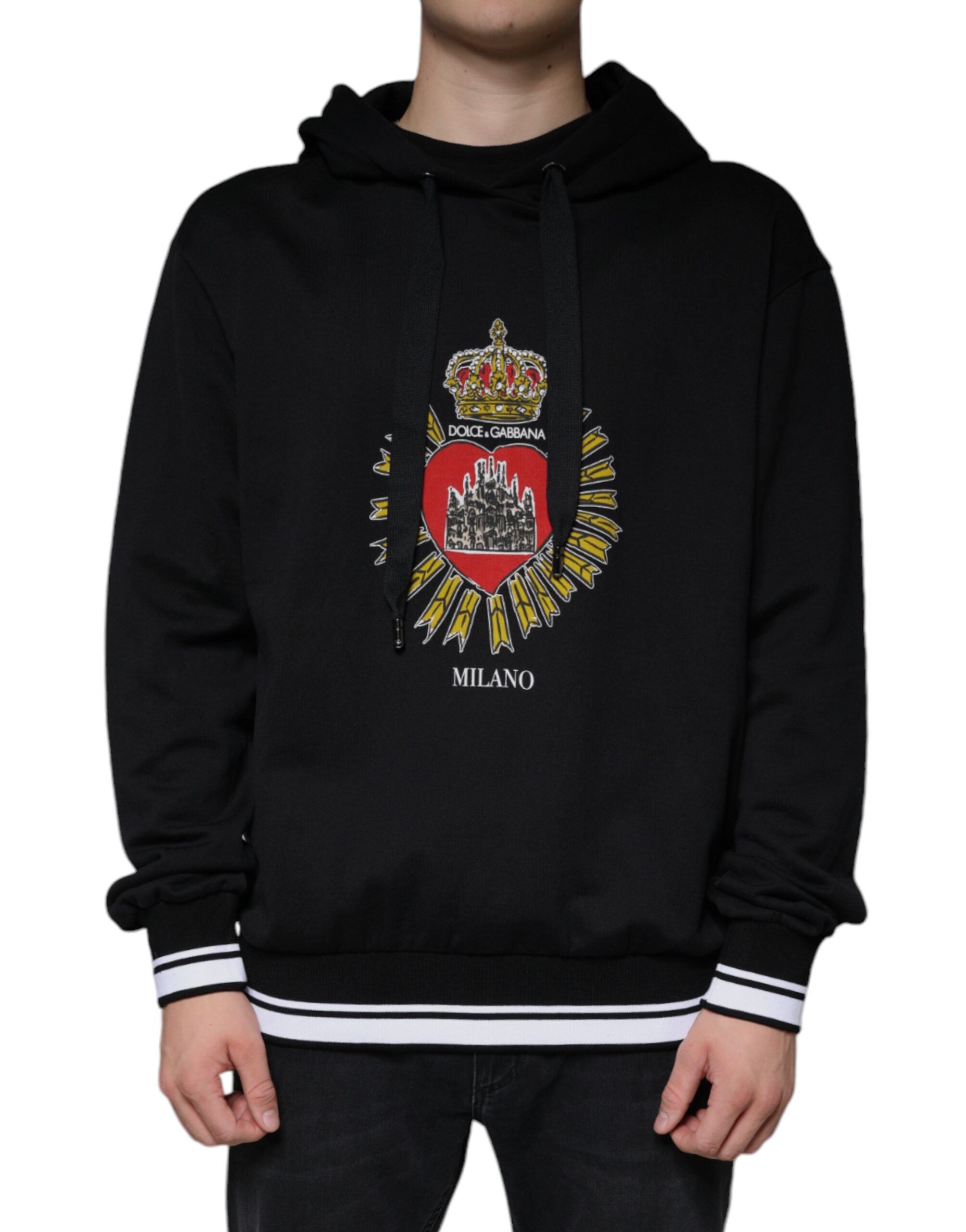 

Черный свитер с капюшоном Sacred Heart Crown Dolce & Gabbana