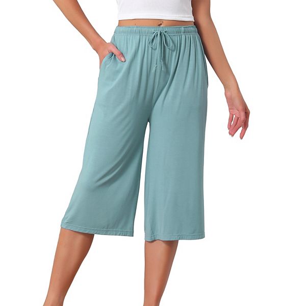 

Женские пижамные шорты с высокой талией, мягкие и удобные, длиной до колена, с карманами Inspire Chic, Light Blue