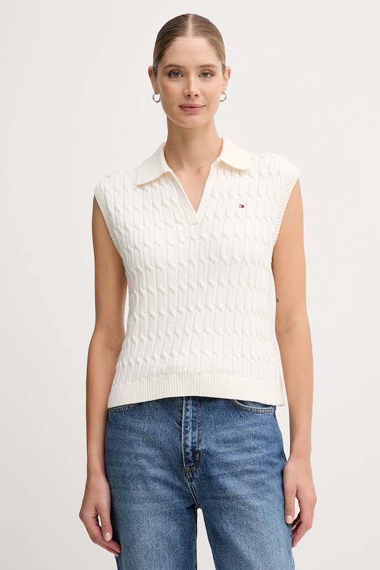 

Хлопковый жилет Tommy Hilfiger, бежевый