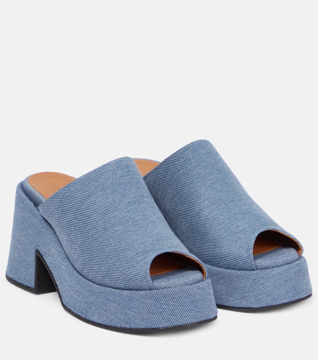 Джинсовые мюли на платформе Ganni, Denim