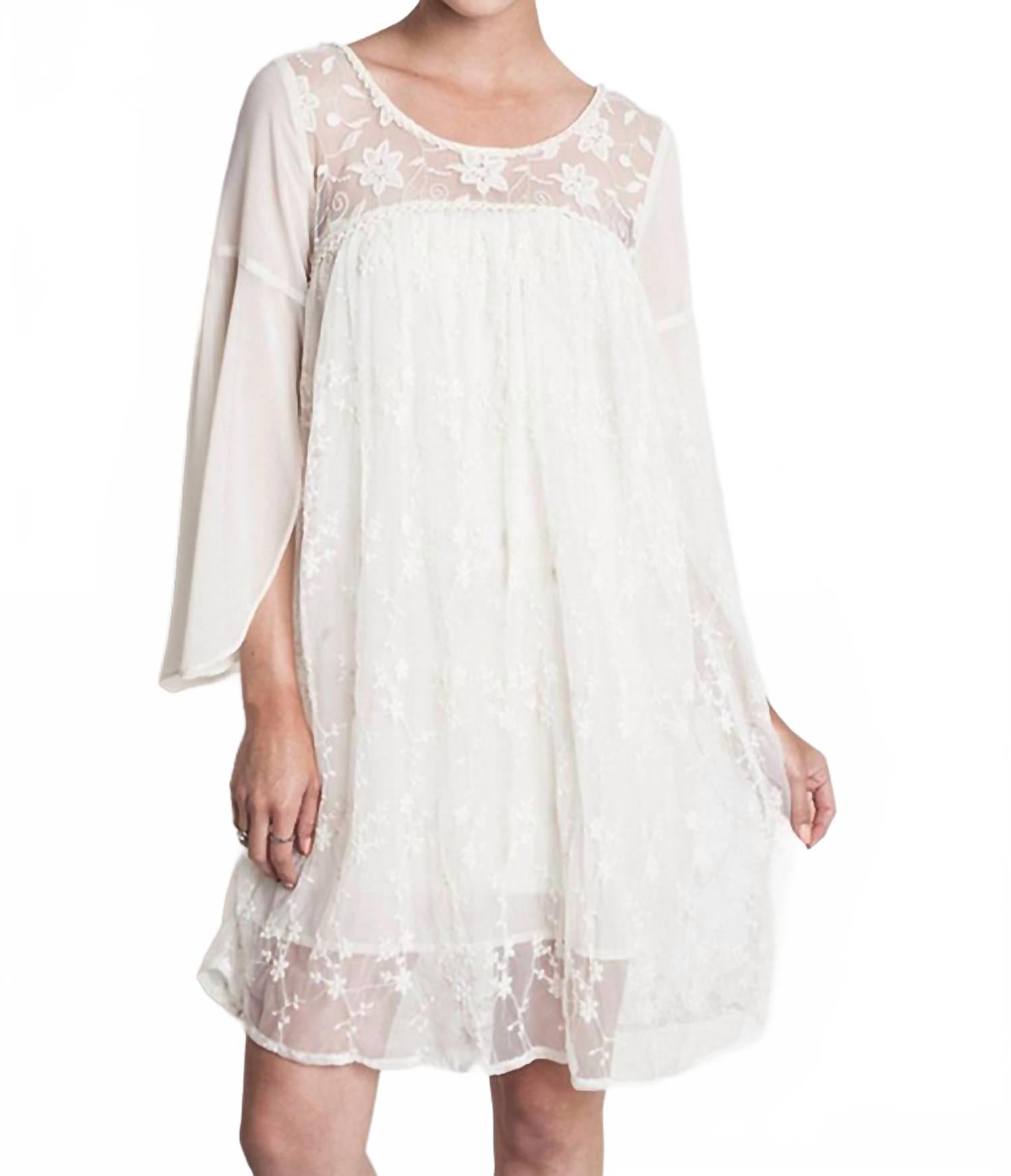 

Lace Baby Doll Tunic Dress In Natural Umgee, Natural