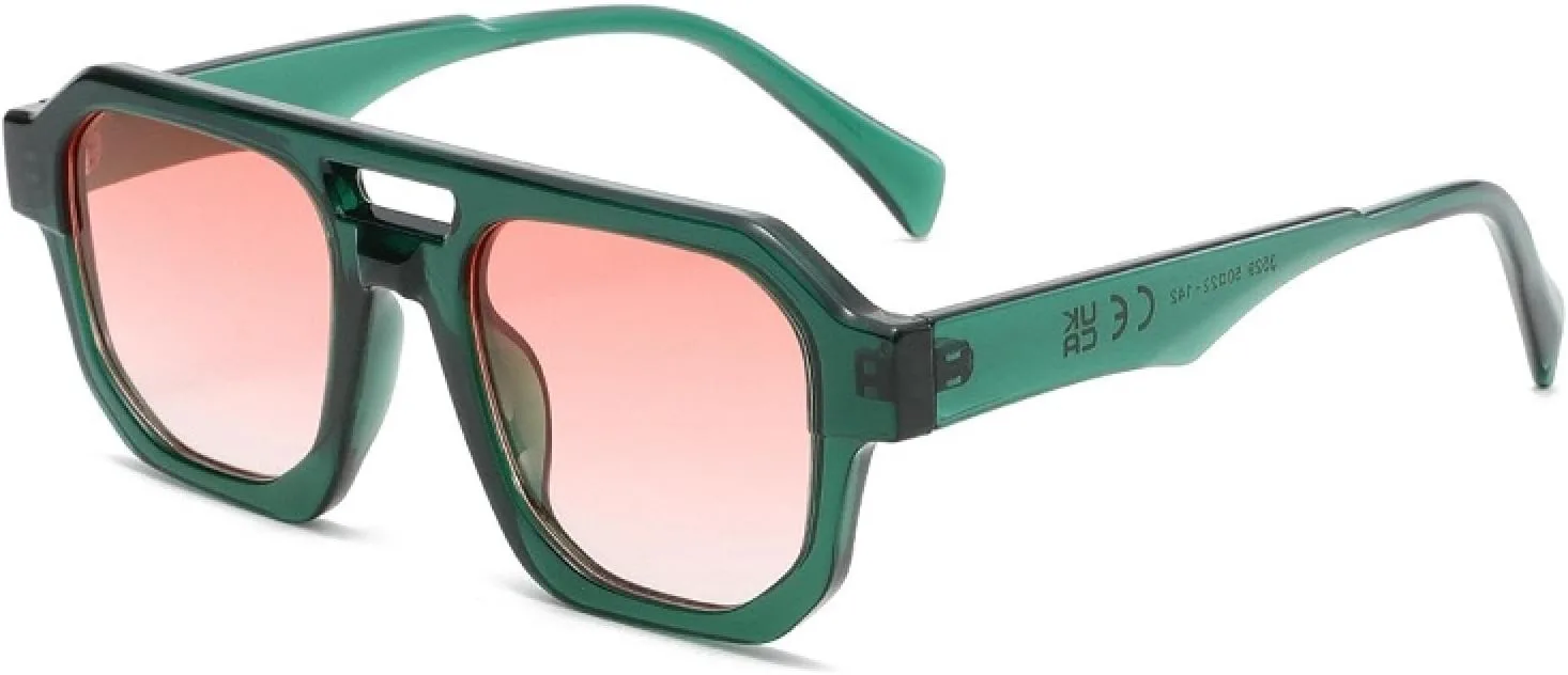 

Модные винтажные солнцезащитные очки для женщин и мужчин с двойной перемычкой, защитой от УФ-излучения UV400, в стиле ретро с леопардовым принтом TVTBBVV, C5