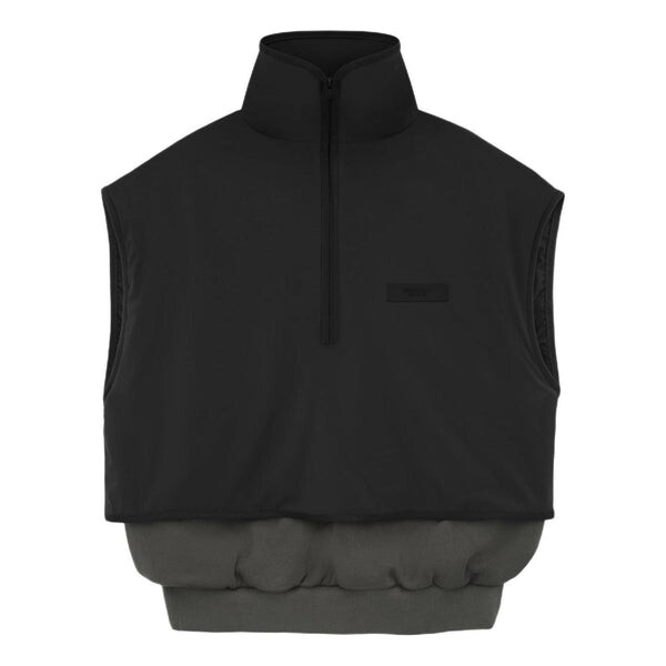 

Жилет ss24 nylon fleece mockneck vest 'ink jet black' Fear Of God Essentials, черный