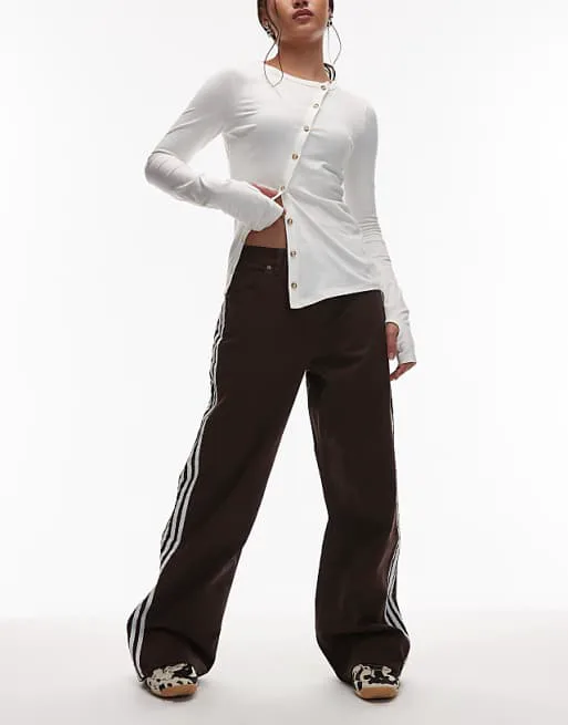 

Коричневые спортивные брюки adidas Originals Firebird