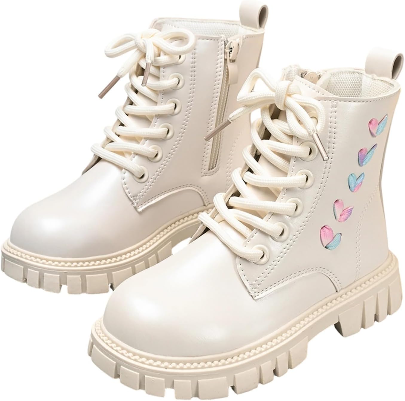 

Детские ботинки на шнуровке с боковой молнией, замшевые, однотонные, с нескользящей подошвой, квадратный носок, для осени и зимы, теплые, мягкая рифленая подошва, для детей 2-12 лет Generic, #09 Beige