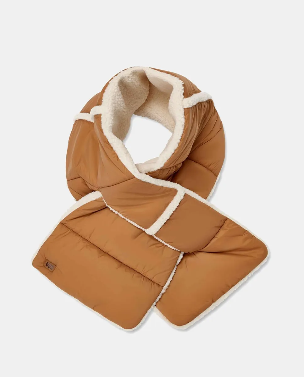 

Двусторонний шарф из нейлона и овчины UGG, песочный