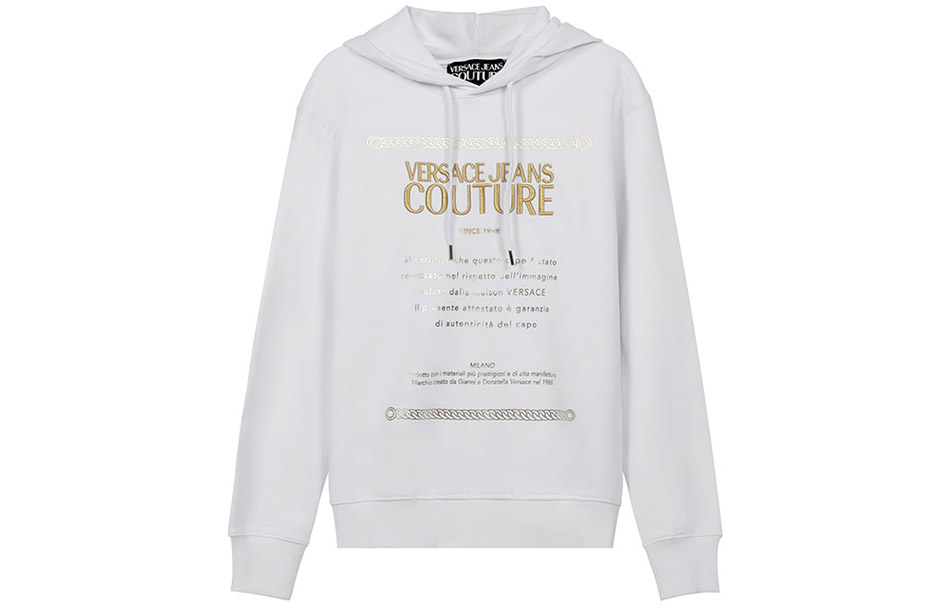 

VERSACE JEANS COUTURE Белая толстовка для мужчин, Белый, VERSACE JEANS COUTURE Белая толстовка для мужчин