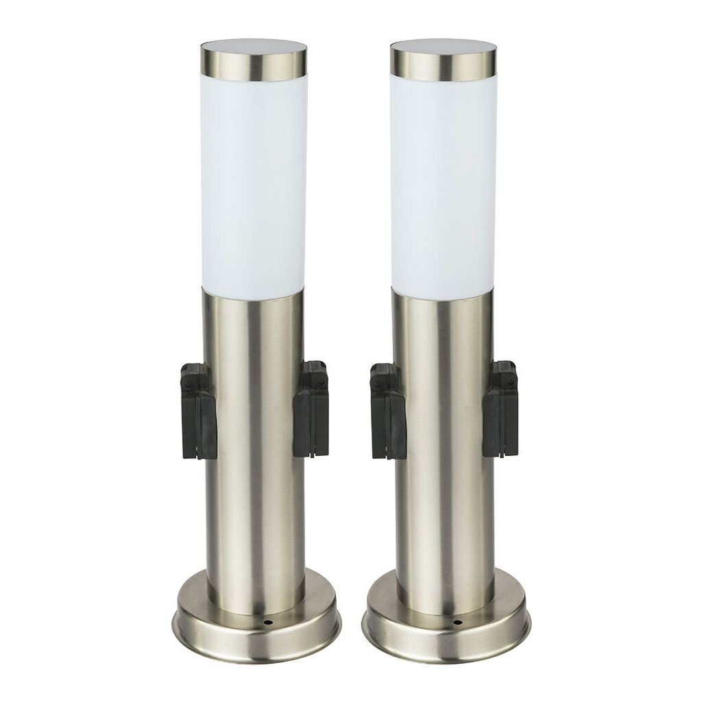 

Элегантный комплект из 2 светодиодных торшеров для наружного использования. etc-shop, серебро