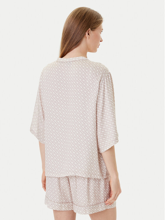 Пижамная футболка relaxed fit Sateen 50545615 Boss, бежевый — фото 2