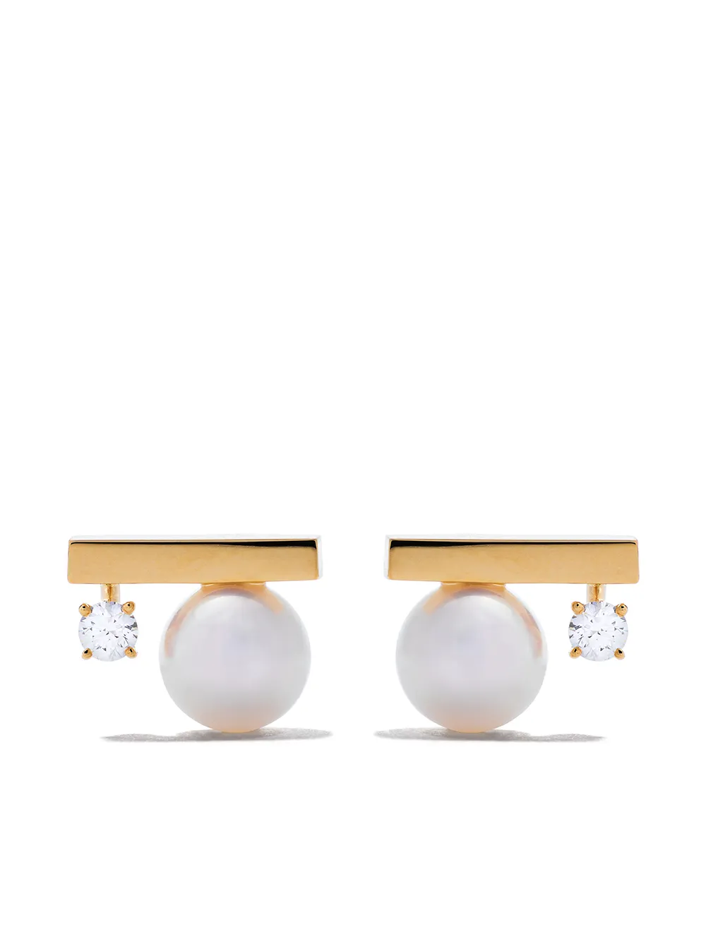 

Серьги Balance из желтого золота с жемчугом и бриллиантами TASAKI, золотой