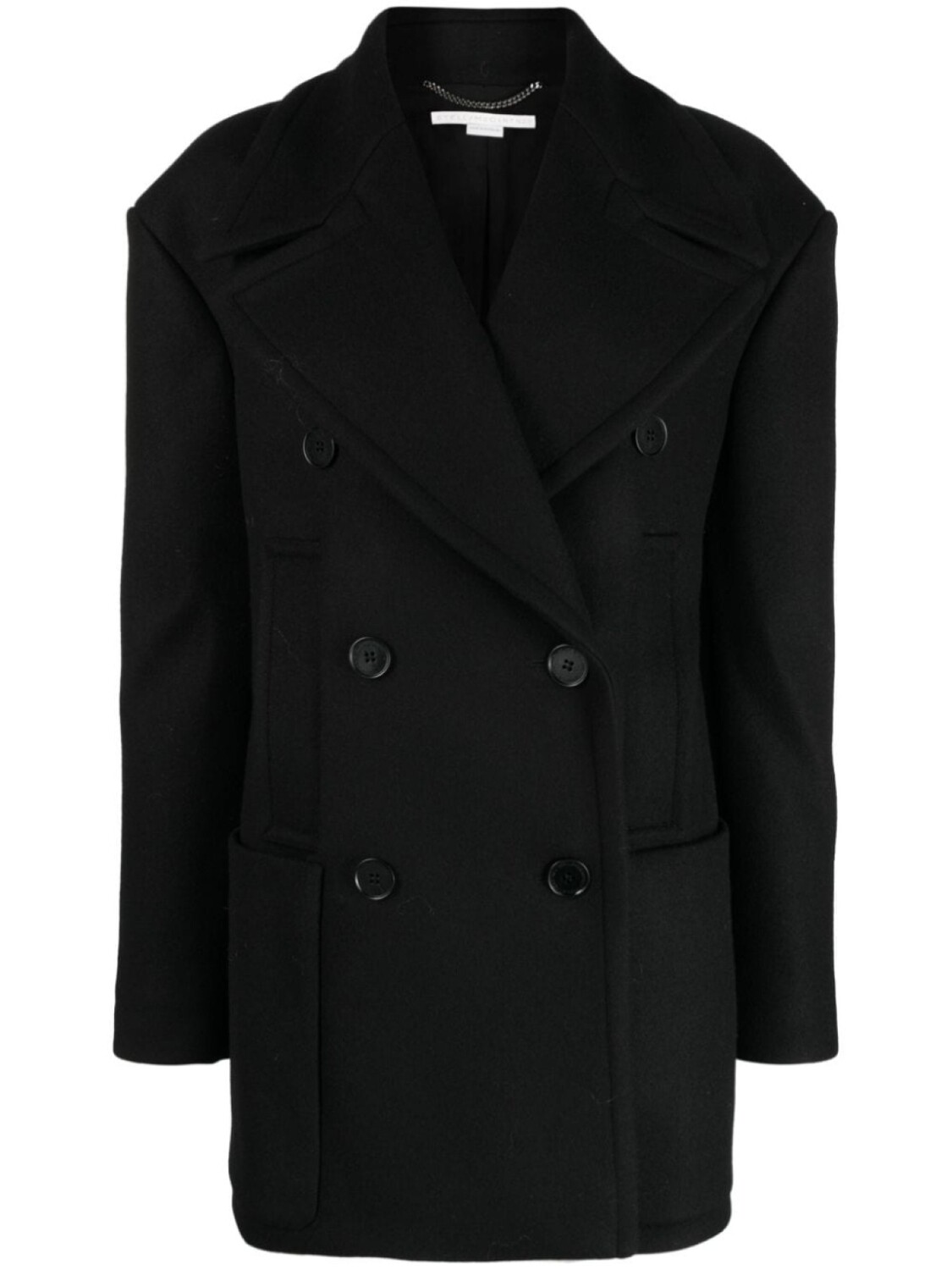 

Stella McCartney wool double-breasted coat, черный