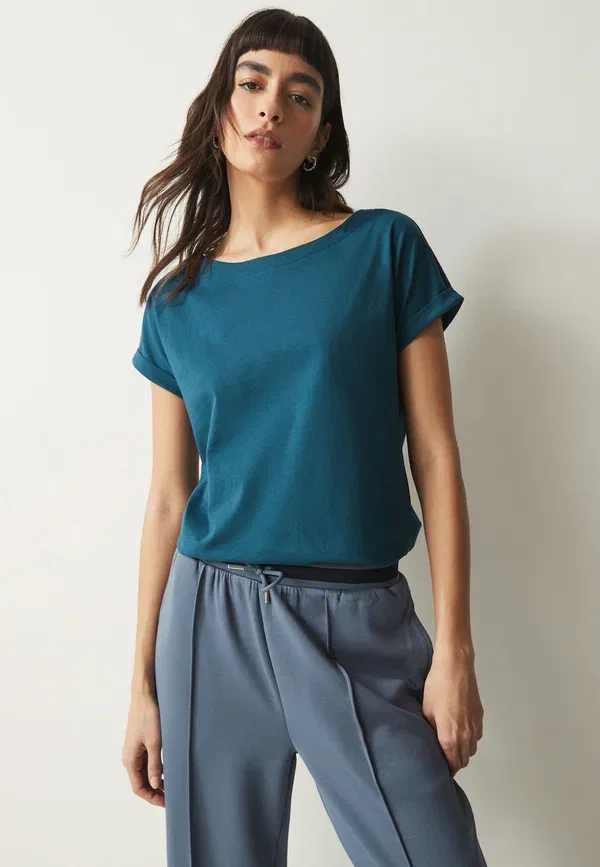 Футболка Next, round neck cap sleeve t-shirt regular fit basic t-shirt, бирюзово-голубой