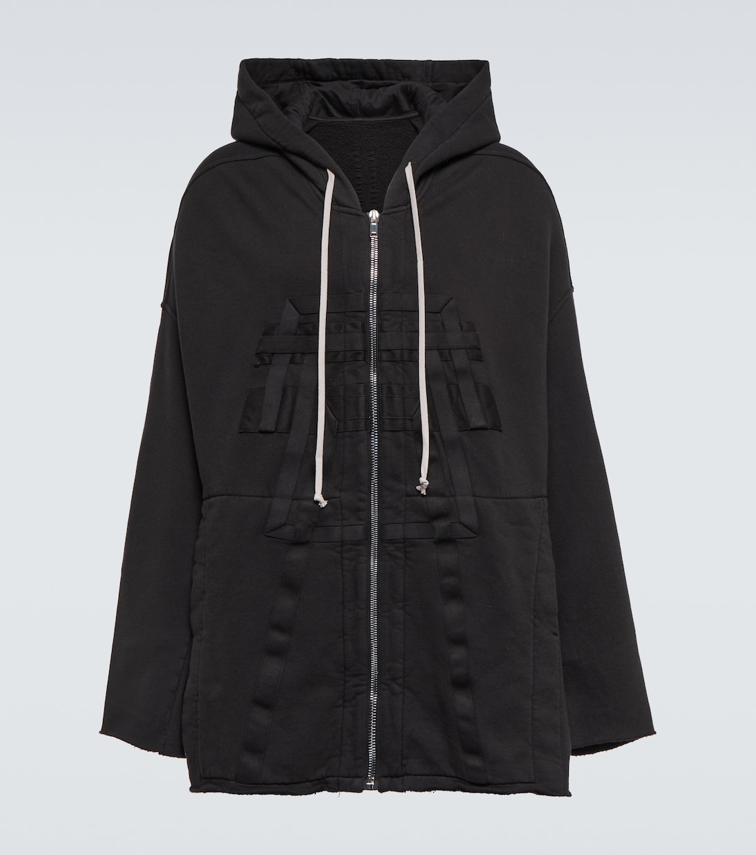 

Хлопковая худи на молнии Rick Owens, черный